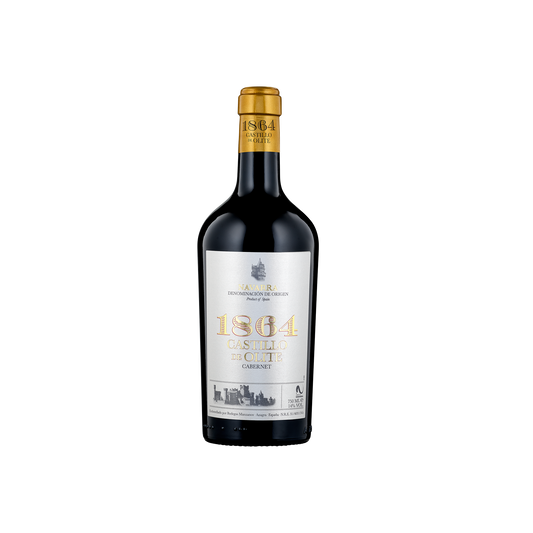 A bottle of Bodegas Manzanas 2020 '1864 Castillo de Olite' Cabernet