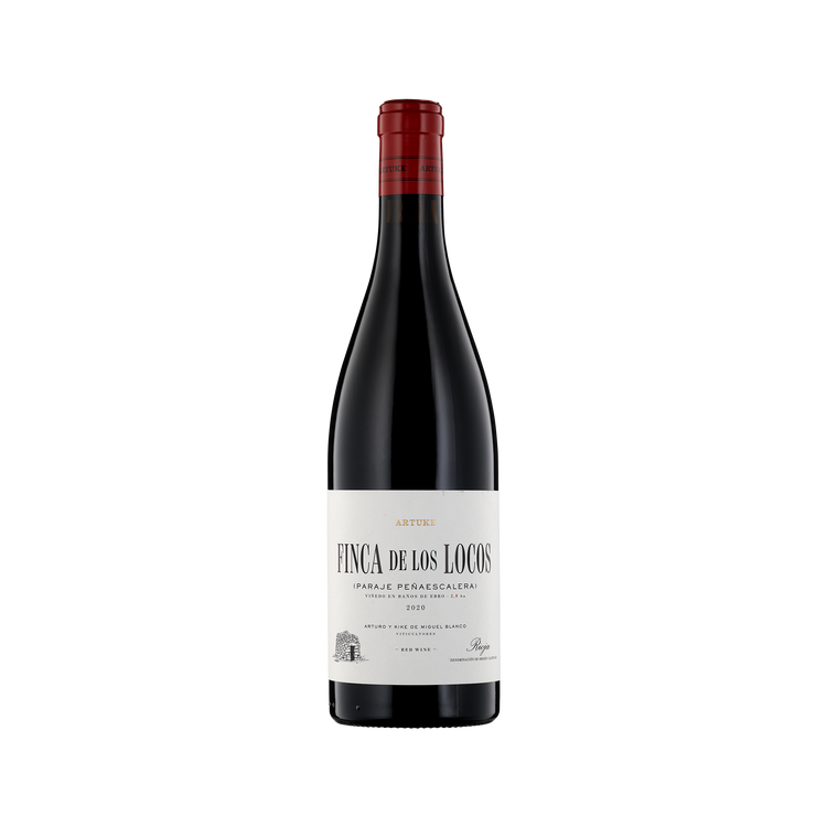 A bottle of Bodegas Artuke 2020 'Finca de los Locas' Red Blend