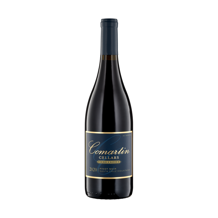 A bottle of Comartin Cellars 2020 Pinot Noir R-Bar-R Ranch
