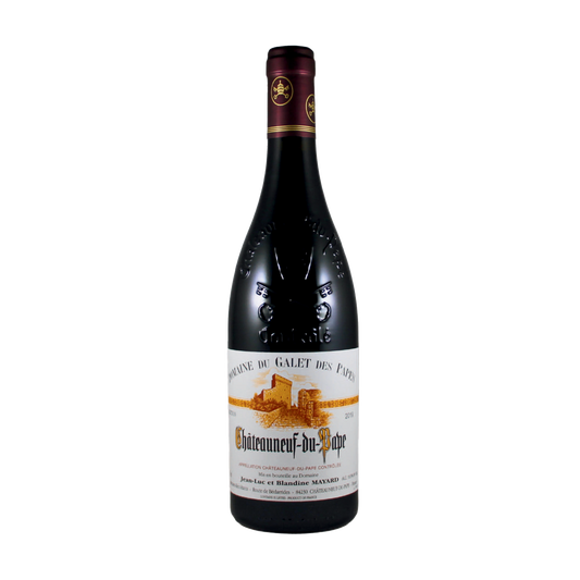 A bottle of Domaine du Galet des Papes 2019 Chateauneuf du Pape