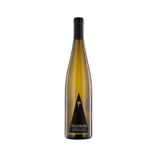 A bottle of Fulcrum Wines 2022 Dry Gewurztraminer