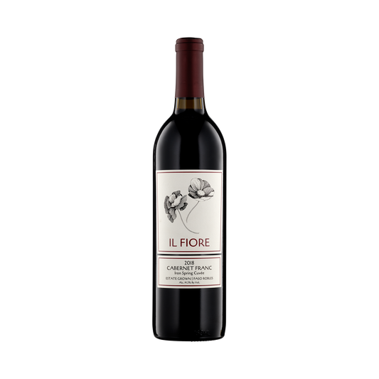 A bottle of Il Fiore 2018 'Iron Spring Cuveé' Cabernet Franc