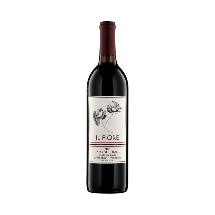 A bottle of Il Fiore 2018 'Iron Spring Cuveé' Cabernet Franc
