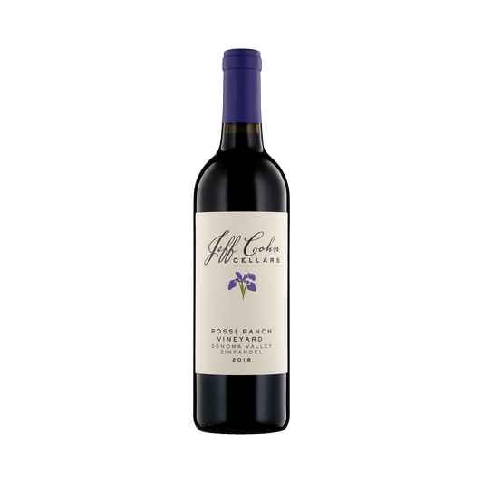 A bottle of Jeff Cohn Cellars 2018 Zinfandel Rossi Ranch