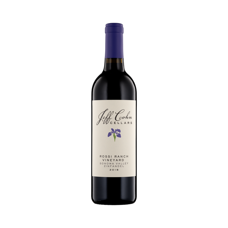 A bottle of Jeff Cohn Cellars 2018 Zinfandel Rossi Ranch
