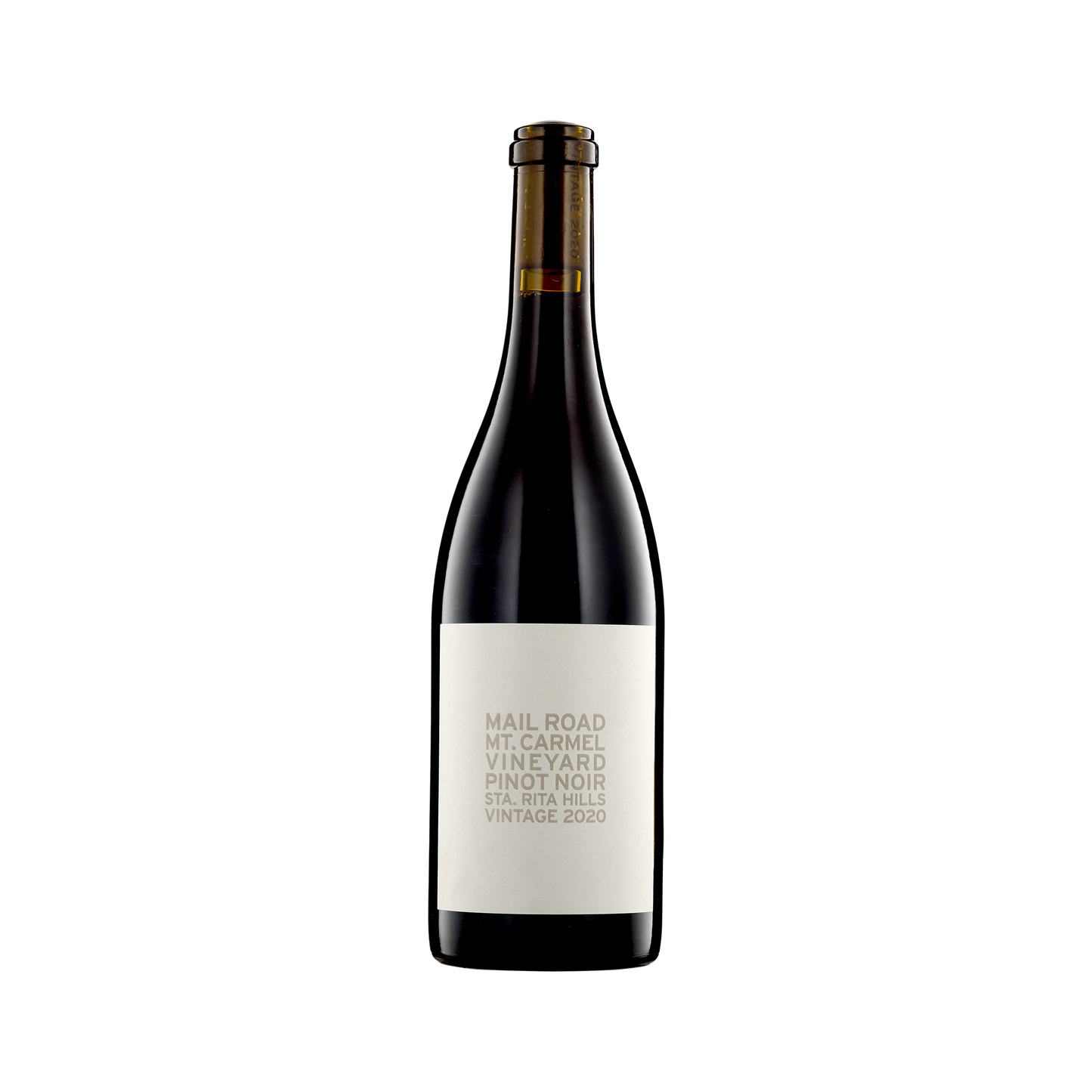 A bottle of Mail Road Wines 2020 Pinot Noir Mt Carmel Vineyard