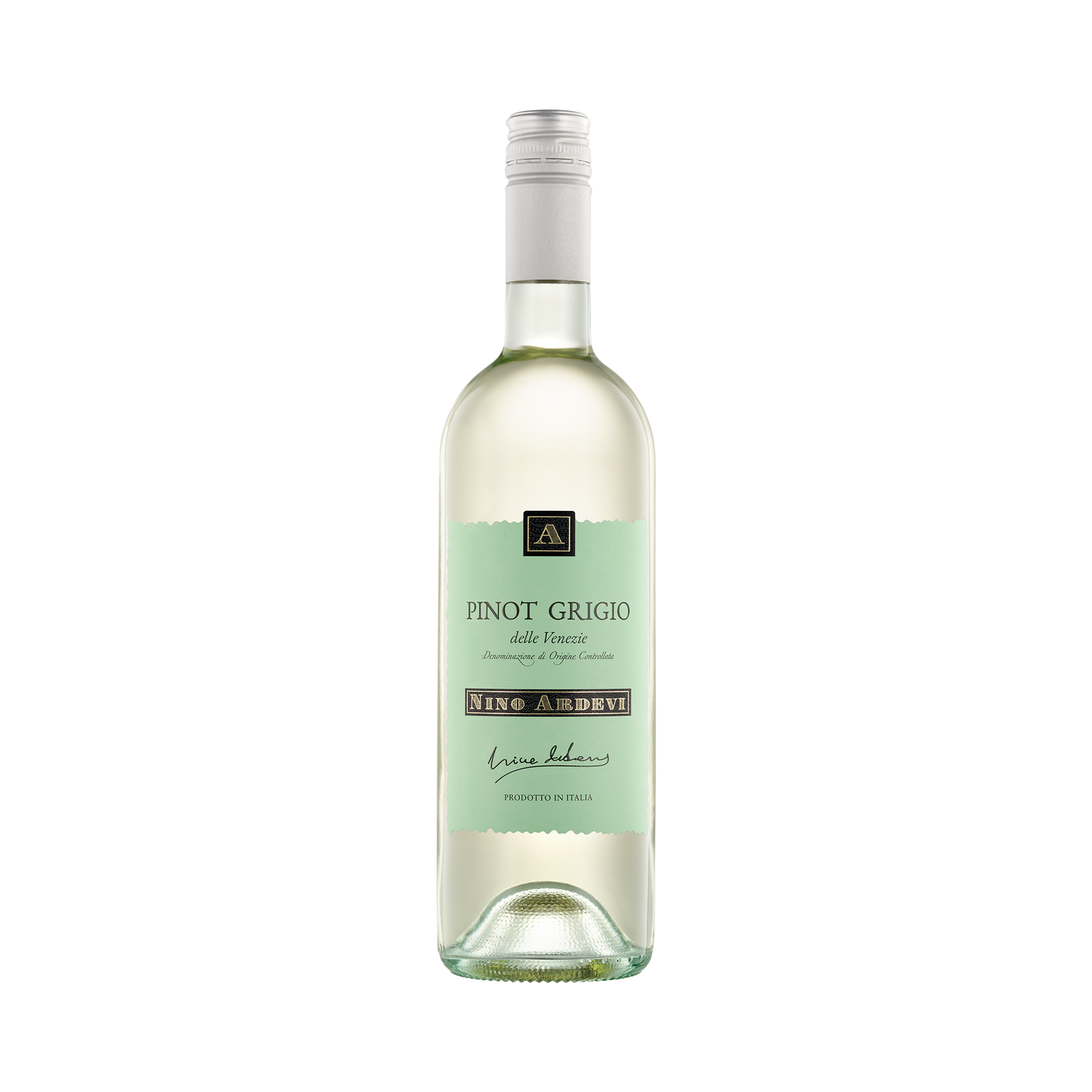 A bottle of Nino Ardevi 2021 Pinot Grigio