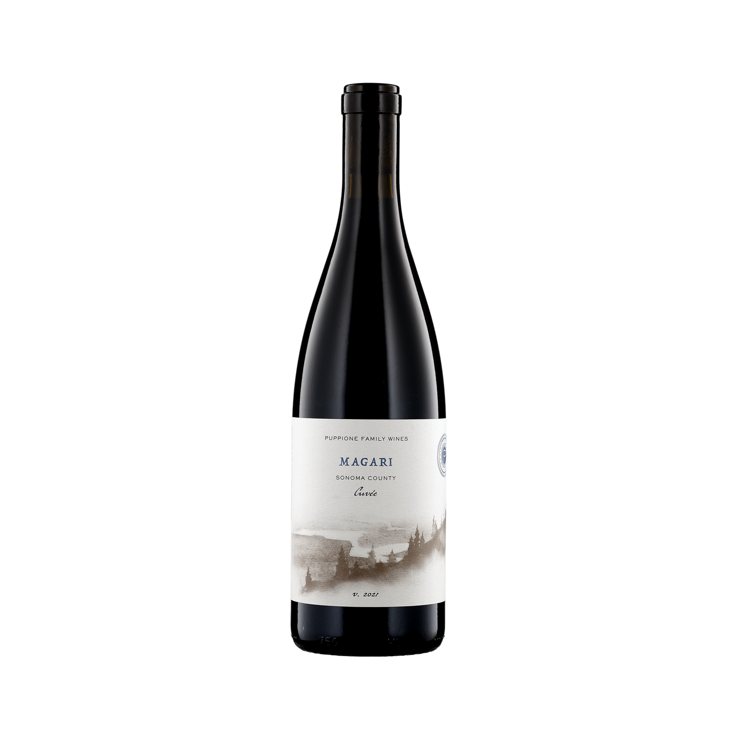 A bottle of Puppione Family Wines 2021 'Magari' Red Blend