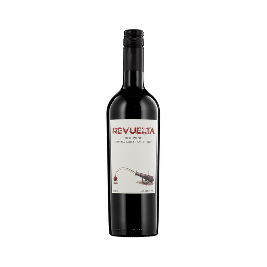 A bottle of Revuelta 2020 Red Blend