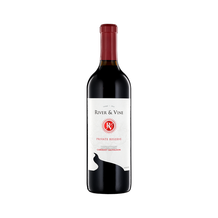 A bottle of River & Vine 2019 'Private Reserve' Cabernet Sauvignon