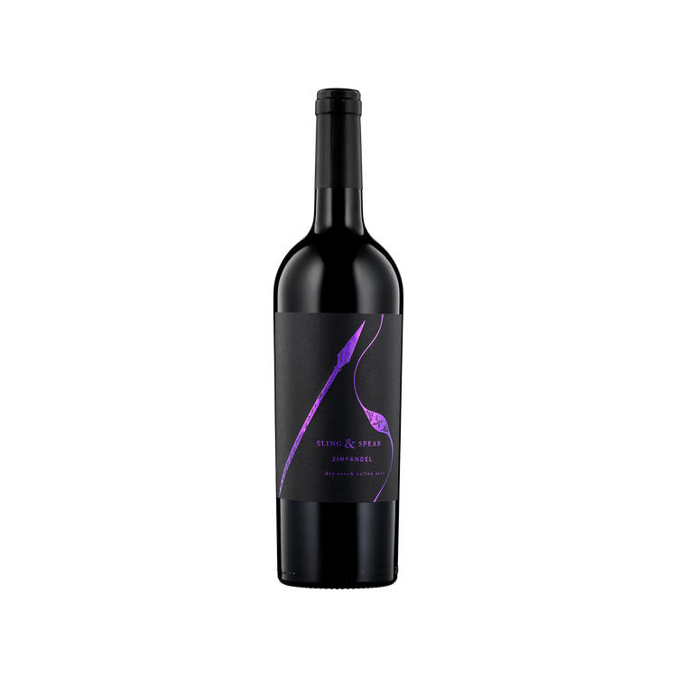 A bottle of Sling & Spear 2017 Zinfandel