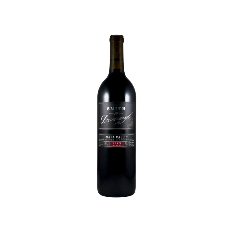 A bottle of Smith-Devereux 2019 Merlot Ibex Single Vineyard