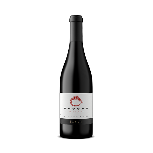 A bottle of Brooks 2018 'Janus' Pinot Noir, Willamette Valley