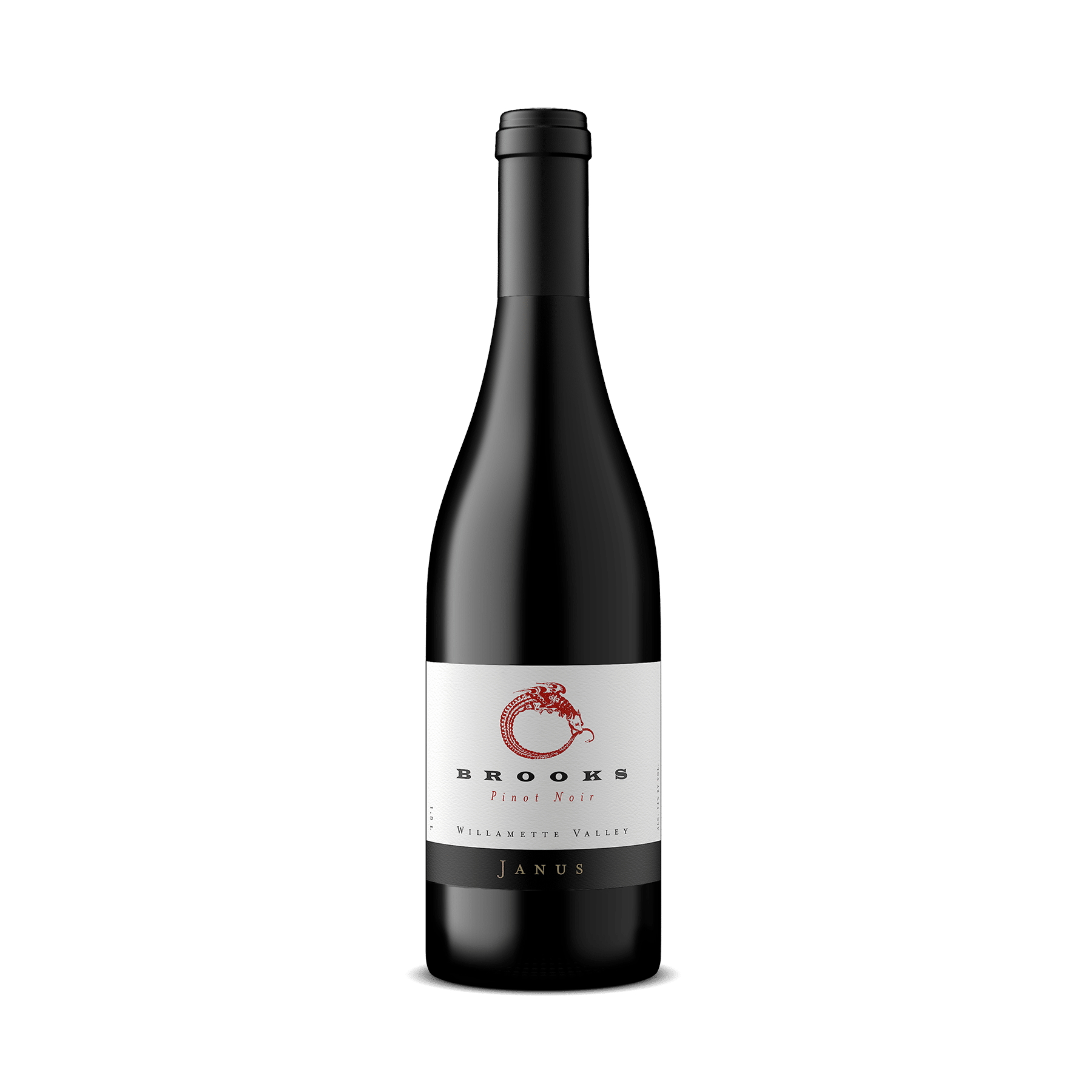 A bottle of Brooks 2018 'Janus' Pinot Noir, Willamette Valley