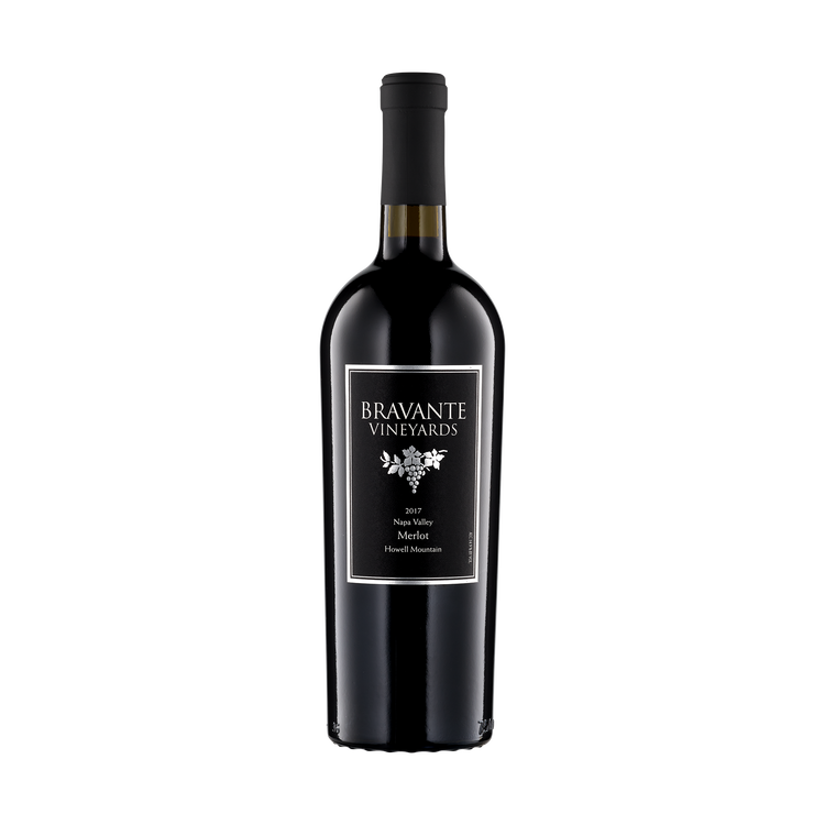 A bottle of Bravante Vineyards 2017 Merlot