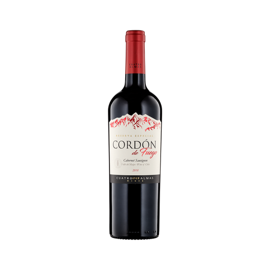 A bottle of Cuatro Almas Cordon de Fuego 2018 Cabernet Sauvignon
