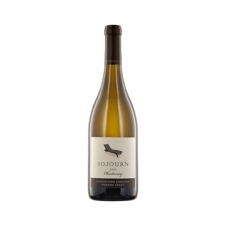 A bottle of Sojourn 2021 Chardonnay