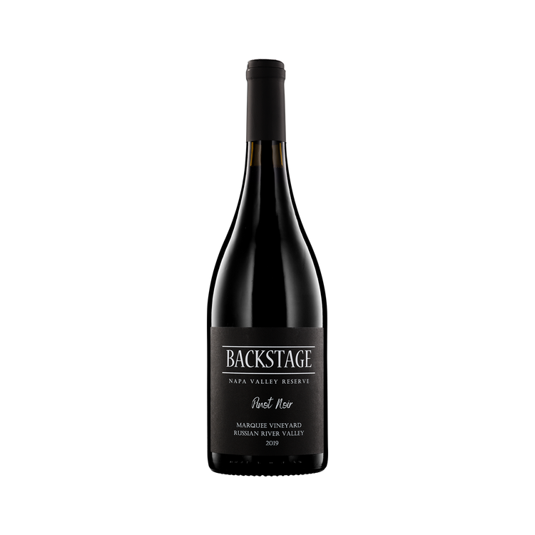 A bottle of Backstage 2019 Pinot Noir
