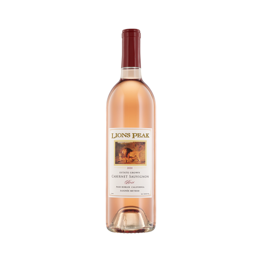 A bottle of Lion's Peak 2020 Rosé