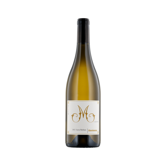 A bottle of Martellotto Wines 2021 'M' Chardonnay