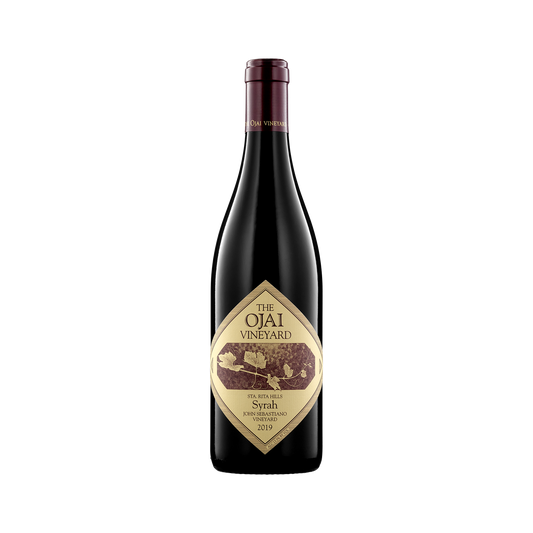 A bottle of Ojai Vineyard 2019 Syrah