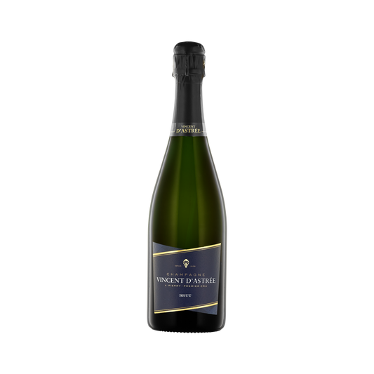 A bottle of Vincent d'Astree Brut Champagne Premier Cru