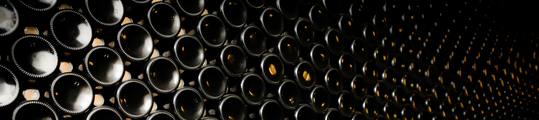 Pile of wine bottles