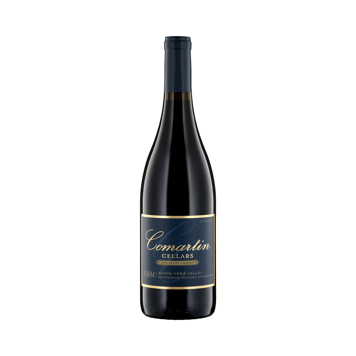 A bottle of Comartin Cellars 2018 GSM 'Cuvee Cassidy'