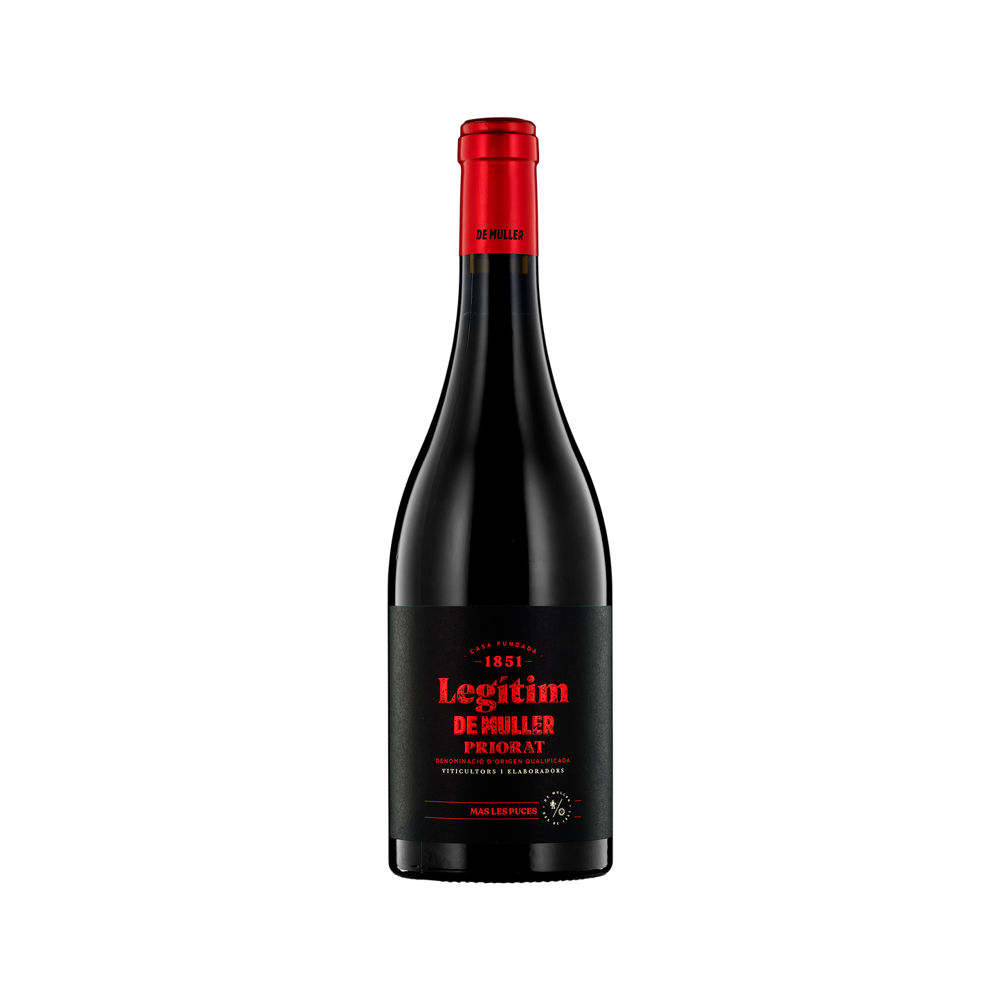 A bottle of De Muller 2019 'Legitim' Red Blend