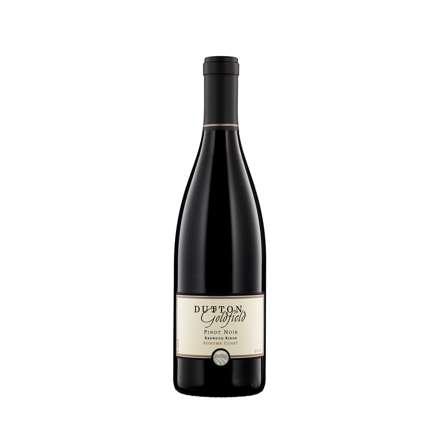 A bottle of Dutton-Goldfield 2017 Pinot Noir