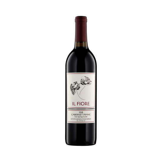 A bottle of Il Fiore 2018 'Iron Spring Cuveé' Cabernet Franc