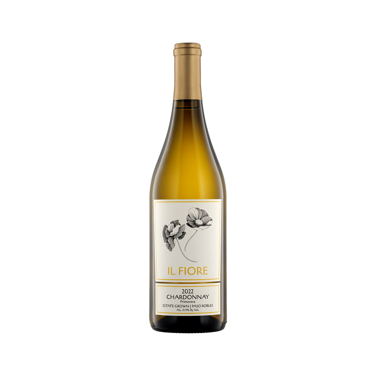 A bottle of Il Fiore Estate 2022 'Primavera' Chardonnay