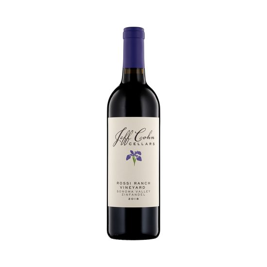 A bottle of Jeff Cohn Cellars 2018 Zinfandel Rossi Ranch