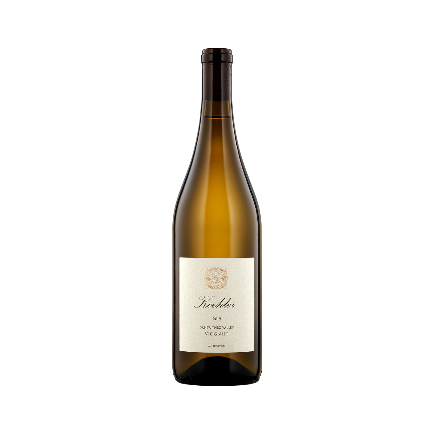 A bottle of Koehler Winery 2019 Viognier
