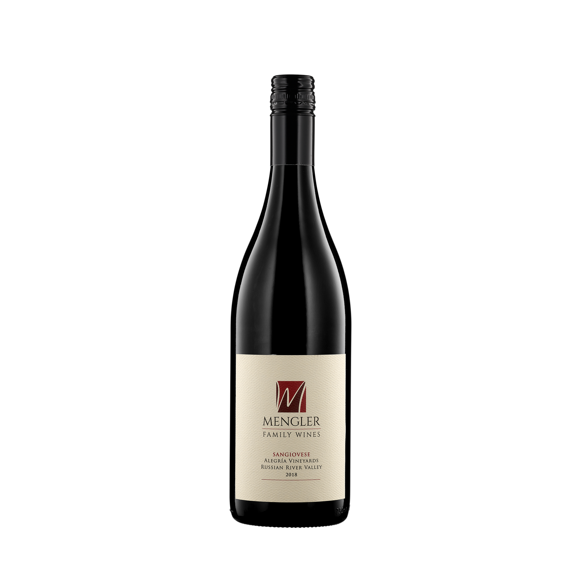 A bottle of Mengler Family Wines 2018 Sangiovese