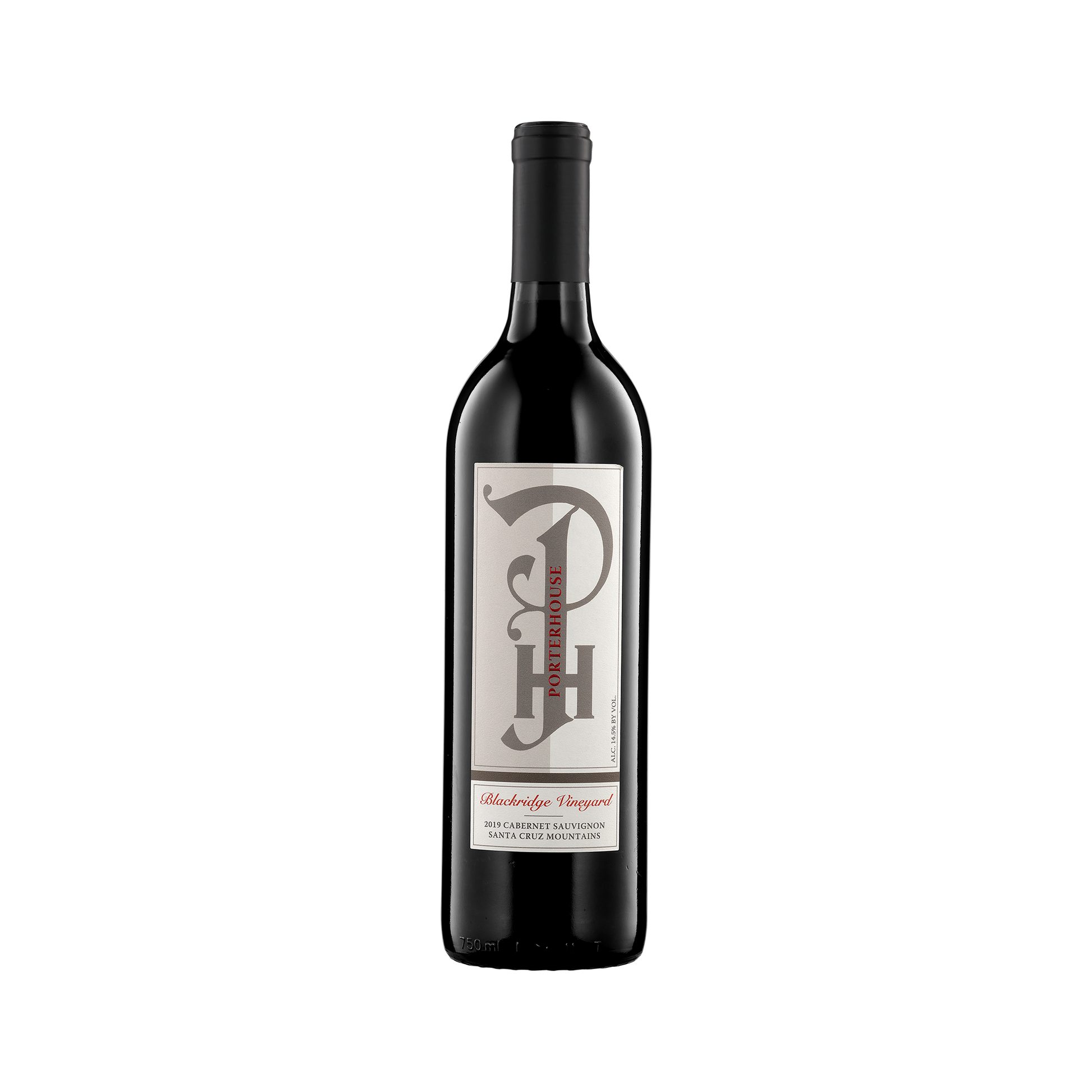 A bottle of Porterhouse Winery 2019 Cabernet Sauvignon 'Blackridge Vineyard'