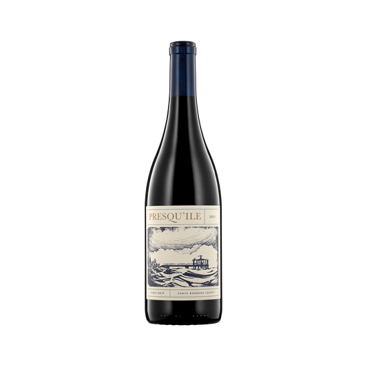 A bottle of Presqu'ile 2021 Pinot Noir