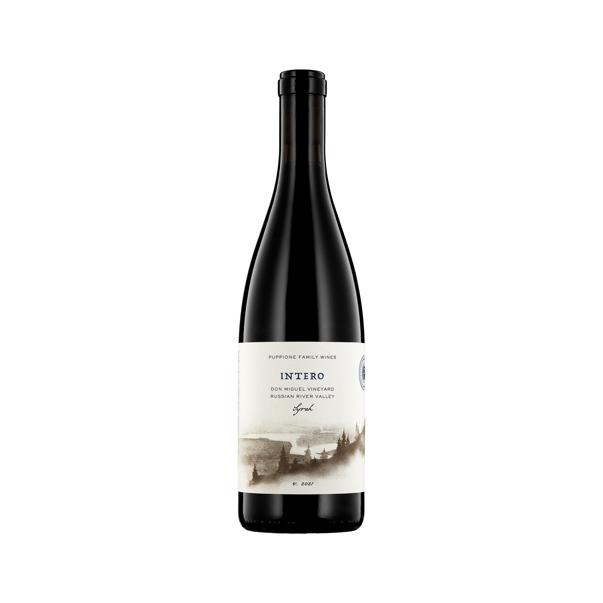 A bottle of Puppione Family Wines 2021 Syrah 'Intero'
