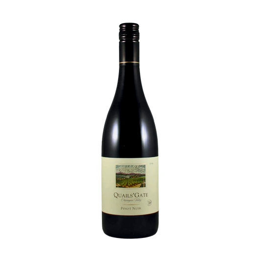 A bottle of Quails' Gate 2019 Pinot Noir, Okagnagan Valley