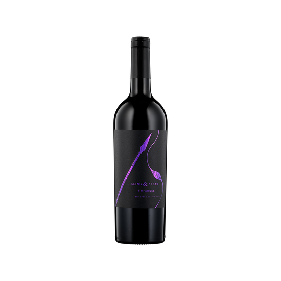 A bottle of Sling & Spear 2017 Zinfandel