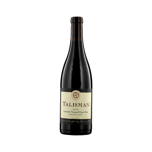 A bottle of Talisman 2018 Pinot Noir - Gunsalus Vineyard