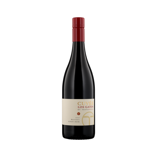 A bottle of Testarossa 2021 'Cuvee Los Gatos' Pinot Noir