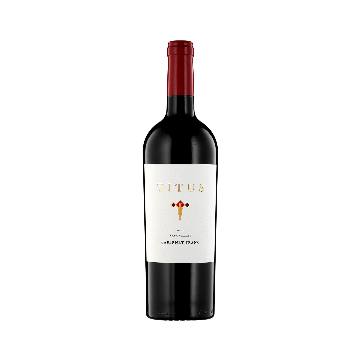 A bottle of Titus Vineyards 2021 Cabernet Franc