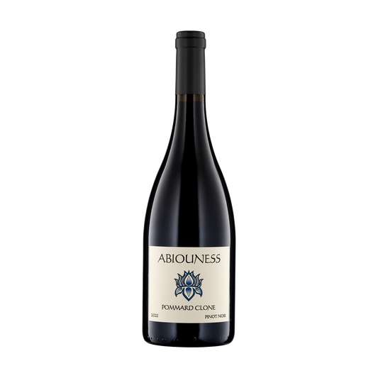 A bottle of Abiouness 2021 Pinot Noir