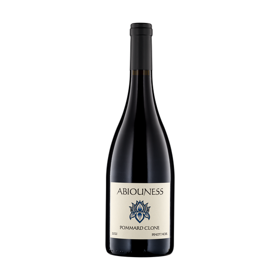 A bottle of Abiouness 2021 Pinot Noir