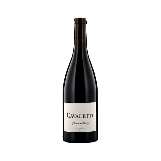 A bottle of Cavaletti Vineyards 2019 Tempranillo