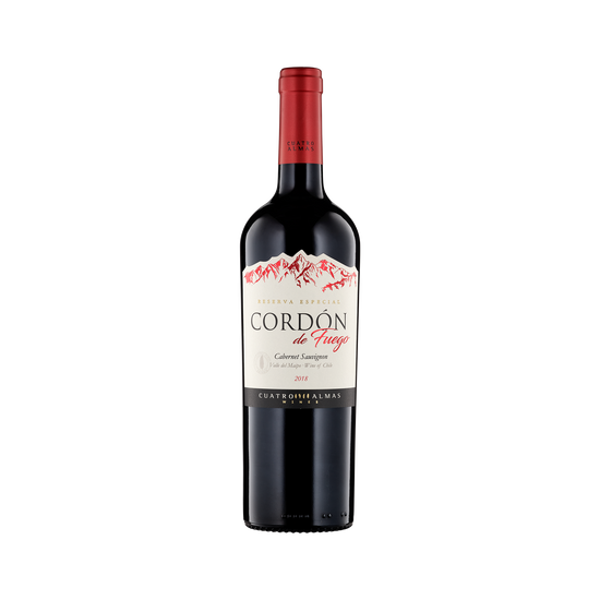 A bottle of Cuatro Almas Cordon de Fuego 2018 Cabernet Sauvignon