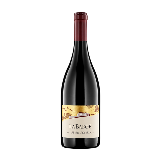 A bottle of LaBarge Winery 2018 Pinot Noir