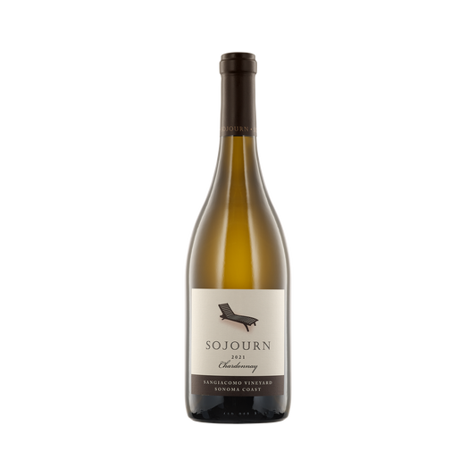 A bottle of Sojourn 2021 Chardonnay