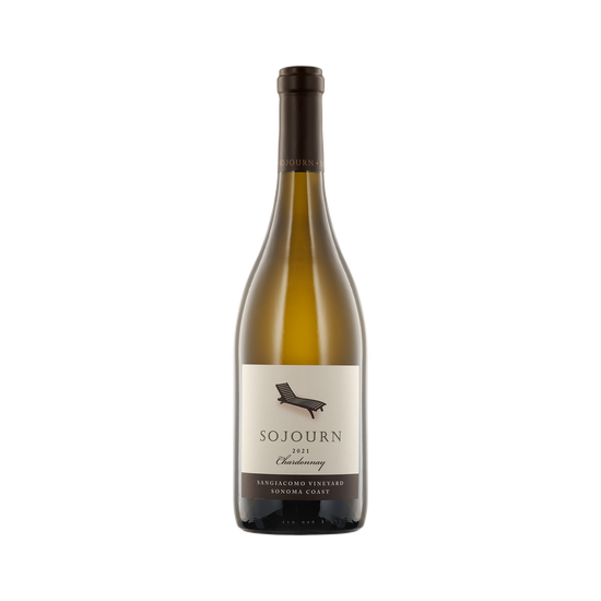 A bottle of Sojourn 2021 Chardonnay
